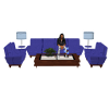 blue couch set with pose