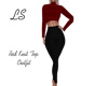 V Red Knit Top Full Fit