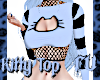 #RU Blu Blk Kitty Top
