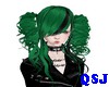 Gothic Hair Black Green
