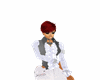 VEST BLOUSE GRY/WHITE