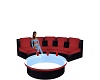 vamp red/blk club couch