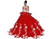 robe bal red fleur
