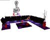 Purple red secional sofa