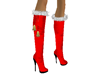 Christmas red fur boots