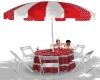 Patio Table Red n White