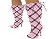 pink plaid boots