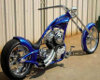 Blue Harley chopper