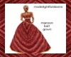 maroon ball gown