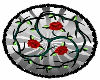 round silver rose rug