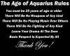 Aquarius club rules