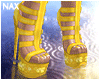 NAX - Golden flora heels