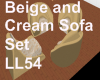 Beige and Cream Sofa Set