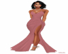 Aplique Dusty Rose Gown