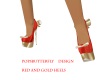 GOLD AND RED HEELS