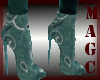Teal west design boots