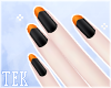 [T] Nails orange tips