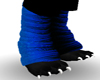 neon blue furry boots