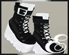 BLAC WHT BOOTS MET 8Eℰ