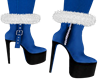 XMAS BLUE FUR BOOTS