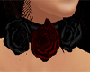 Black & Red Rose Choker