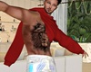 ! RAISED HOODIE RED TAT