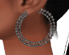 Earrings silver  blak