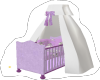 purple baby crib