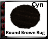 Round Brown Fur Rug