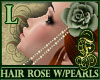 Hair Rose w/Pearls L