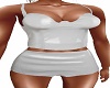2 pc white skirt top