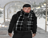 Mens Plaid Scarf B/W