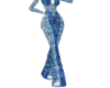 Lace Playsuit Blue Snake