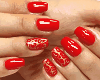 Red+Gold Nails