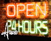 Neon Open 24 Hours Sign