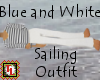 Blue and white sailing o