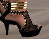 Gold black shoes