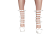 White spiked heels/bow