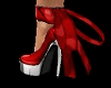 Shoes, red, ribbons, 