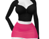 Bodycon pink black set