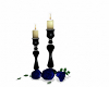 Candle n blue roses