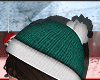 b. green/white beanie