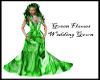 Green Flames Wed. Gown