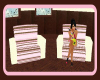 Pink Brown Cream Chairs