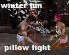 winter fun pillow fight