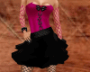 D Pink Black Hot Dress