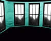 teal and black room