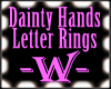 Pink Letter "W" Ring