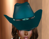 White,Teal CowGirl Hat