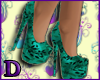 D Teal Floral Shoes